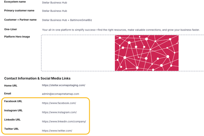 social media links